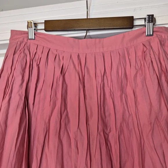 Talbots Pink A-Line Pleated Midi Skirt Size 14 - Picture 2 of 9